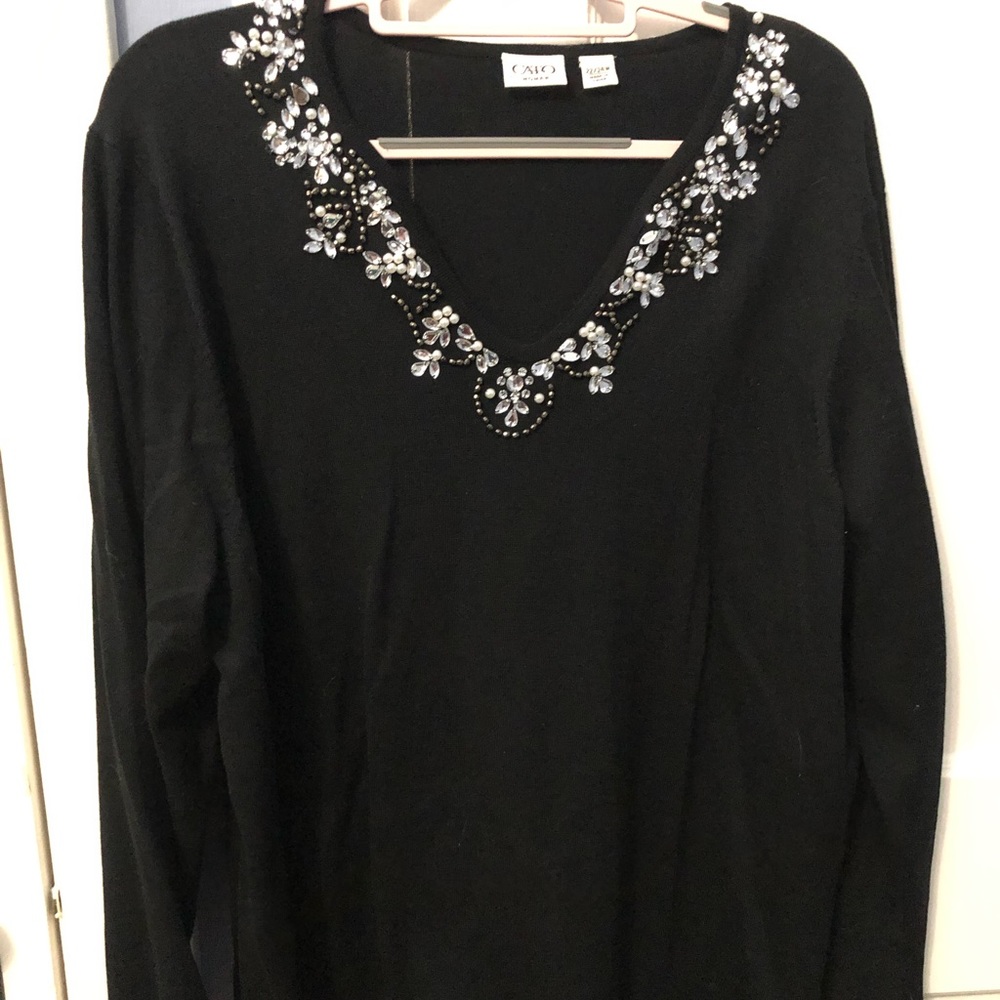 Cato size 3x sweater with beautiful jewel embellished neck.